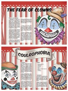 Coulrophobia mag design and layout