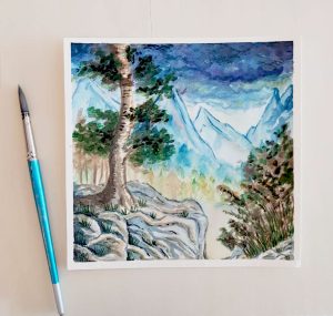 Mountain Landscape - Watercolour